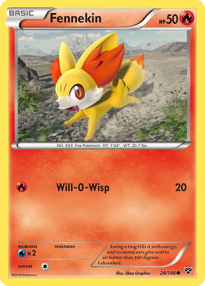 XY 영어판 Fennekin 24 카드 앞면