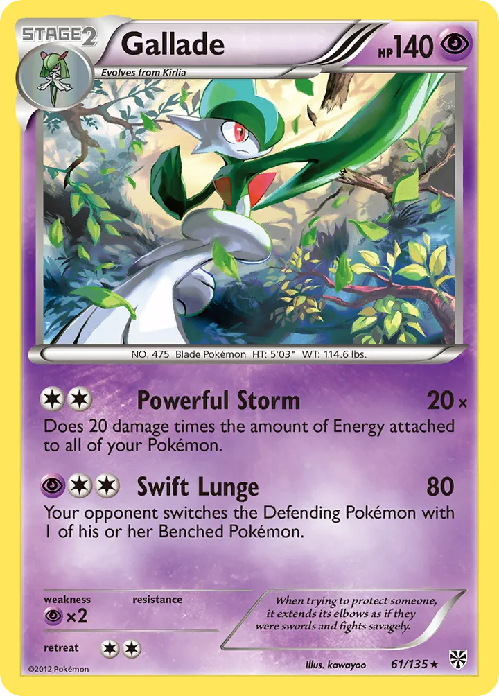 Black & White—Plasma Storm 영어판 Gallade 61 카드 앞면