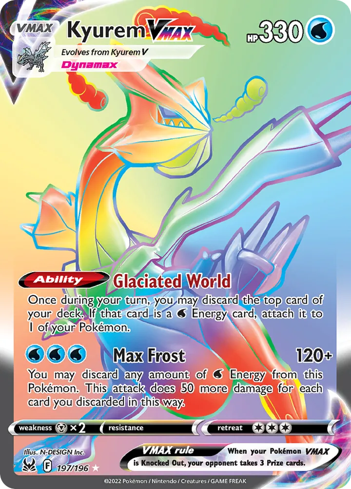 Sword & Shield—Lost Origin 영어판 Kyurem VMAX 197 카드 앞면