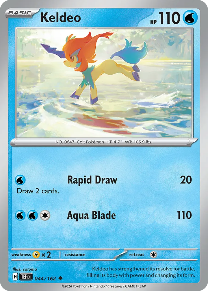 Scarlet & Violet—Temporal Forces 영어판 Keldeo 44 카드 앞면