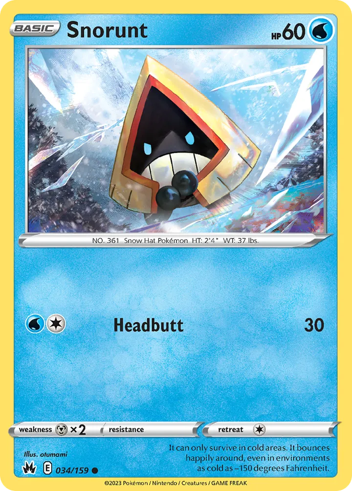 Crown Zenith 영어판 Snorunt 34 카드 앞면