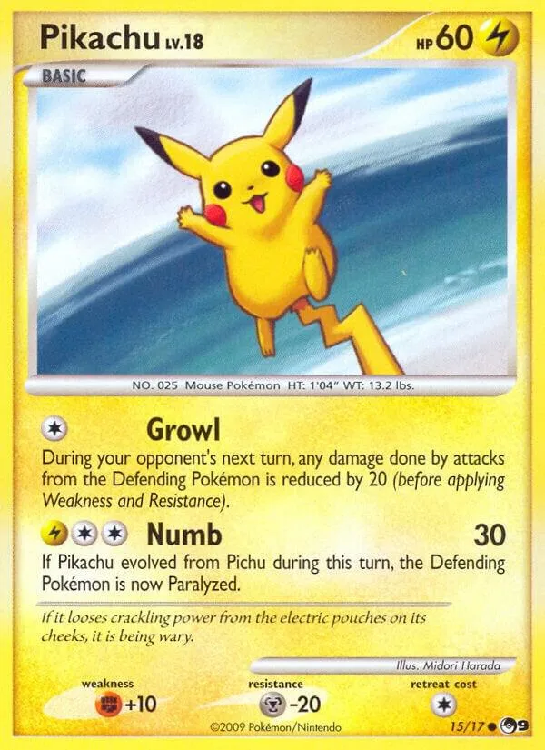POP Series 9 영어판 Pikachu 15 카드 앞면