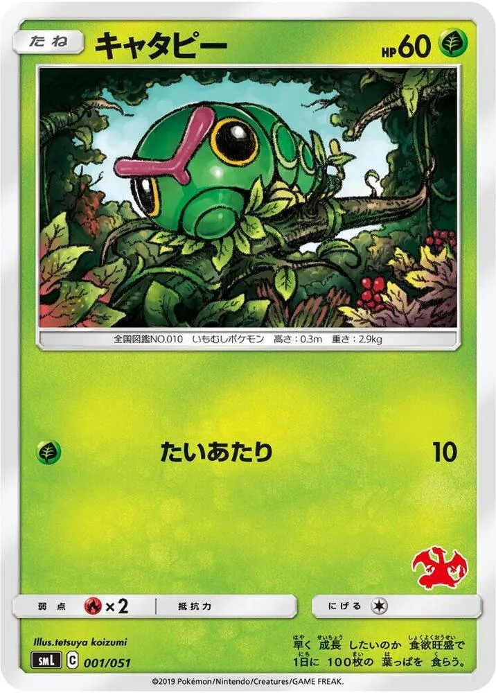 Front of Caterpie 1, ファミリーポケモンカードゲーム(2019年版、60枚デッキ×3個) Japanese