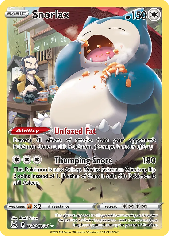 Sword & Shield—Lost Origin 영어판 Snorlax TG10 카드 앞면