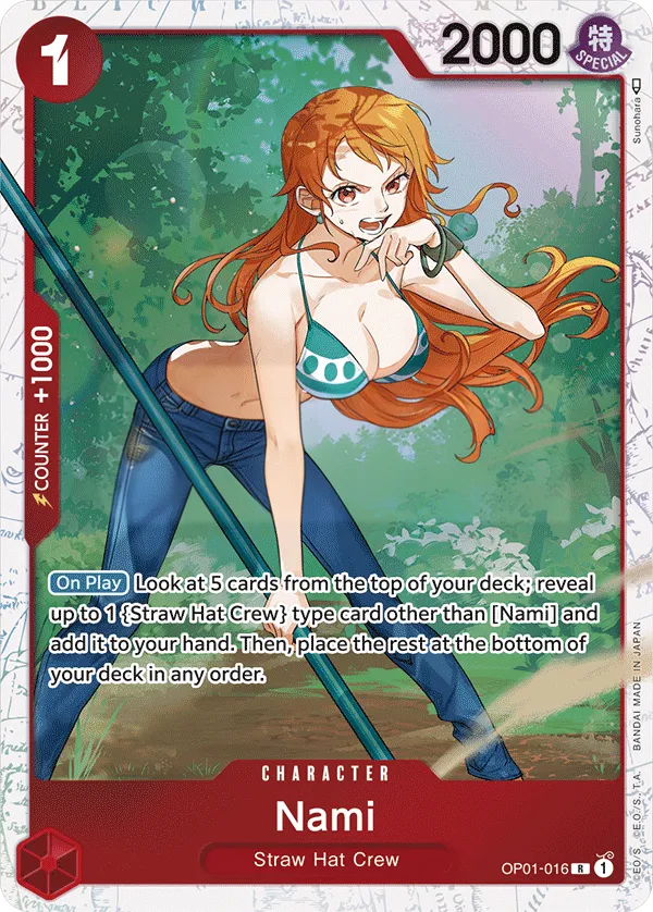Romance Dawn 영어판 Nami OP01-016 · 패럴렐 3 카드 앞면