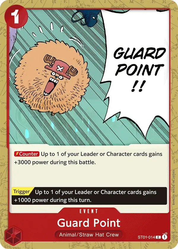 Straw Hat Crew 영어판 Guard Point ST01-014 · 재록 카드 앞면