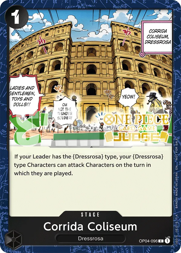 Kingdoms of Intrigue 英語版 Corrida Coliseum OP04-096 · ジャッジパック カード表面