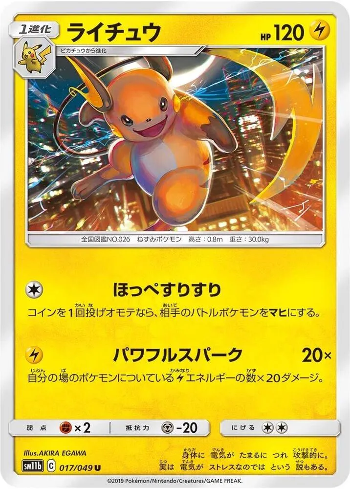 Front of Raichu 17, ドリームリーグ Japanese