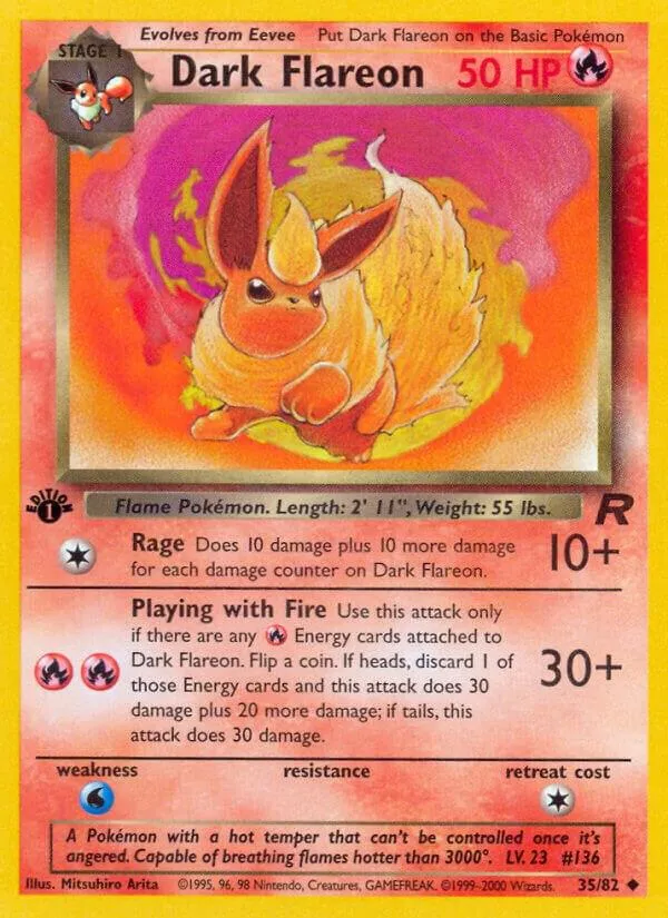 Team Rocket 英語版 Dark Flareon 35 カード表面