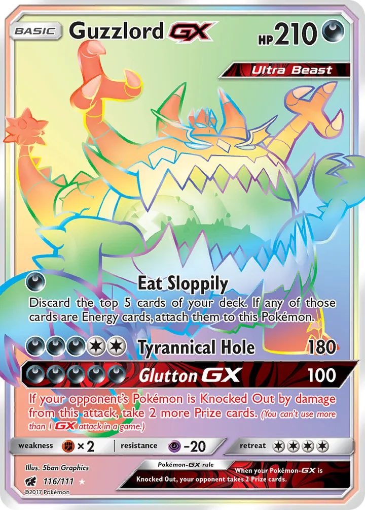 Sun & Moon—Crimson Invasion 英語版 Guzzlord-GX 116 カード表面