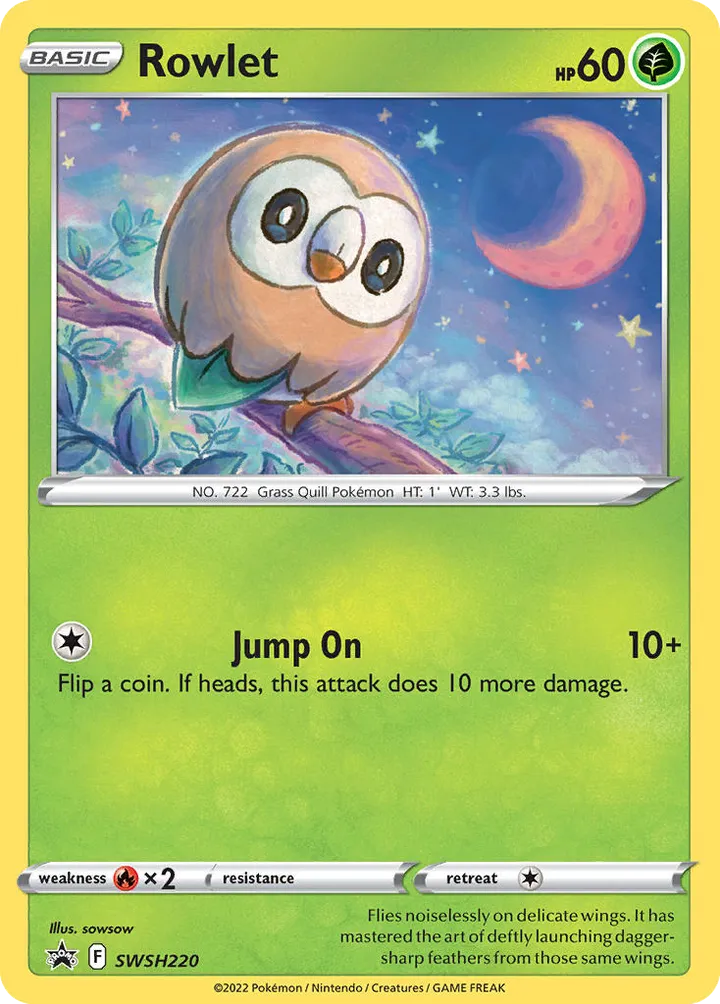 SWSH Black Star Promos 英語版 Rowlet SWSH220 カード表面