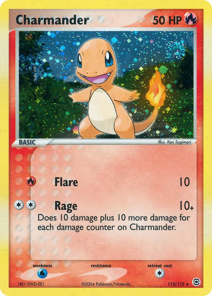EX FireRed & LeafGreen 영어판 Charmander 113 카드 앞면