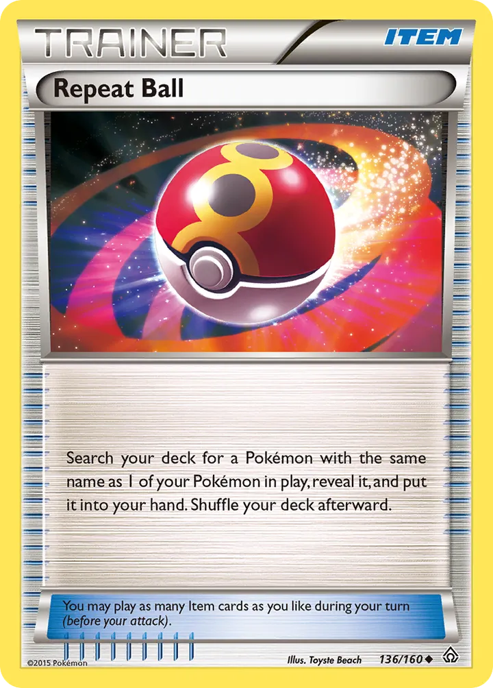 XY—Primal Clash 영어판 Repeat Ball 136 카드 앞면