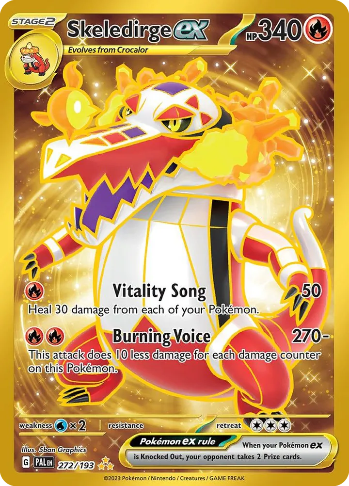 Front of Skeledirge ex 272, Scarlet & Violet—Paldea Evolved English