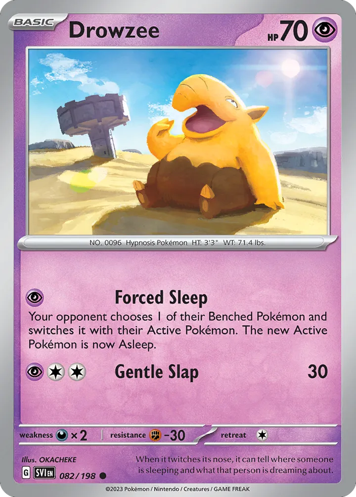 Scarlet & Violet 영어판 Drowzee 82 카드 앞면