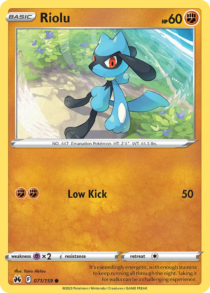 Crown Zenith 英語版 Riolu 71 カード表面
