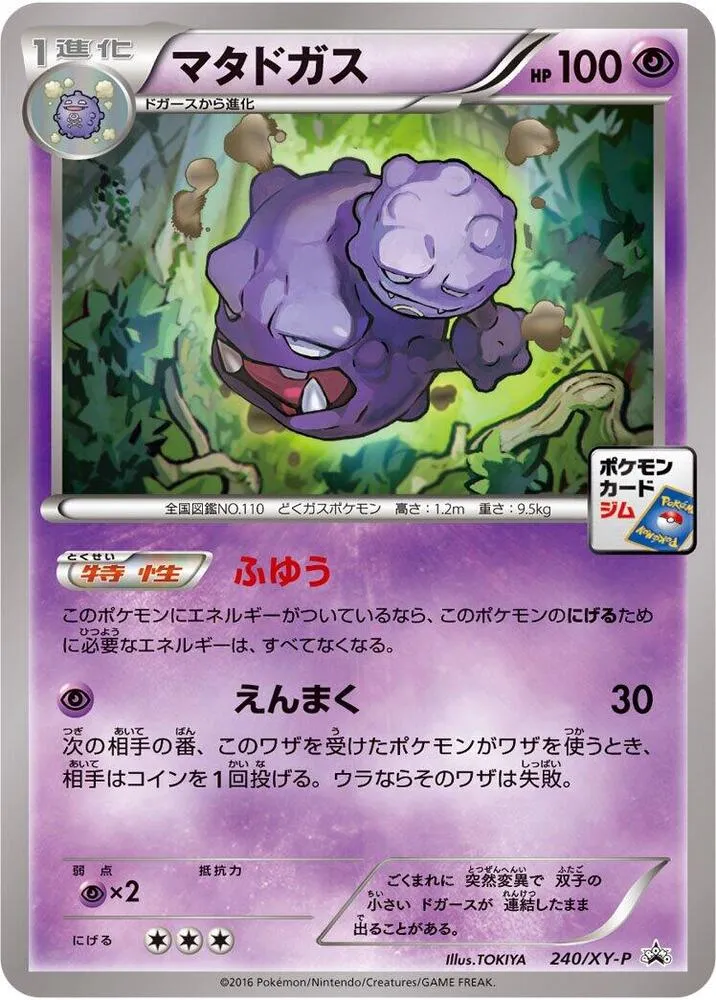 Front of Weezing 240, XY-Pプロモーションカード Japanese