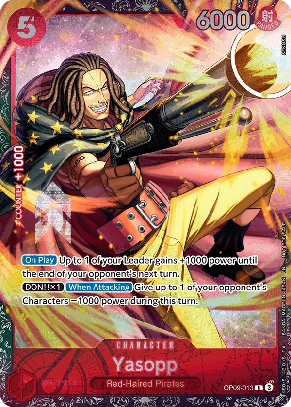 Emperors in the New World 英語版 Yasopp OP09-013 · パラレル カード表面