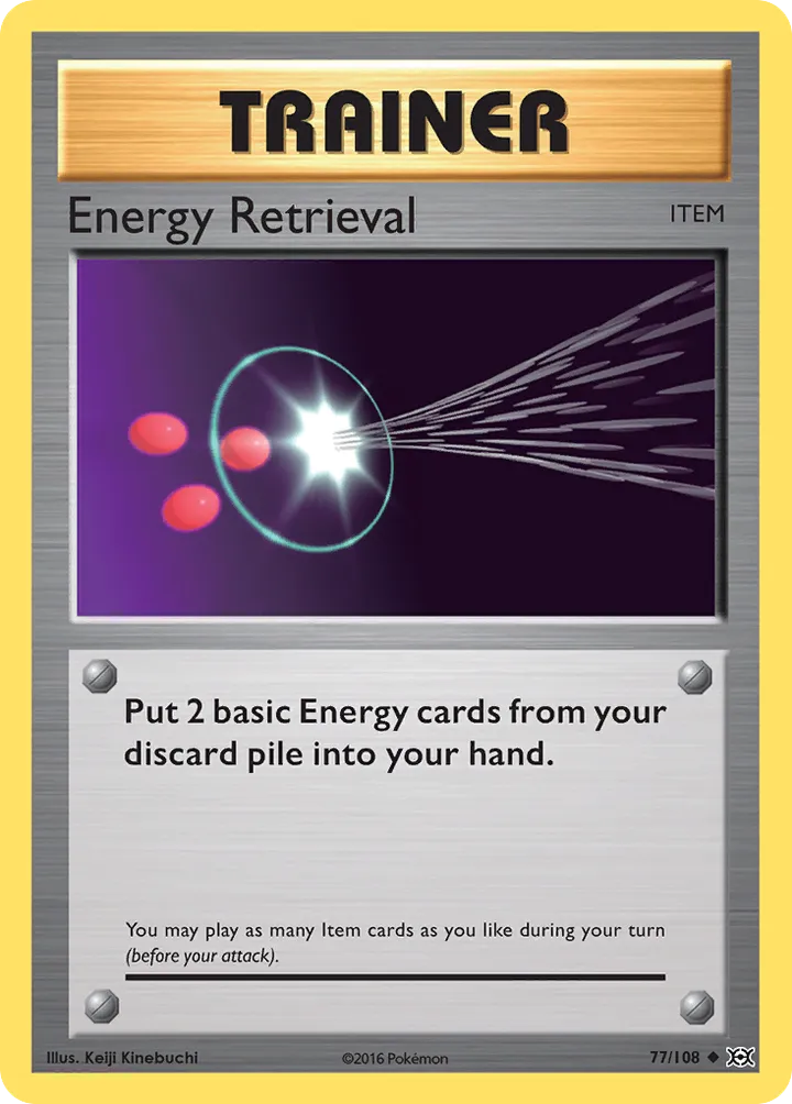 XY—Evolutions 영어판 Energy Retrieval 77 카드 앞면