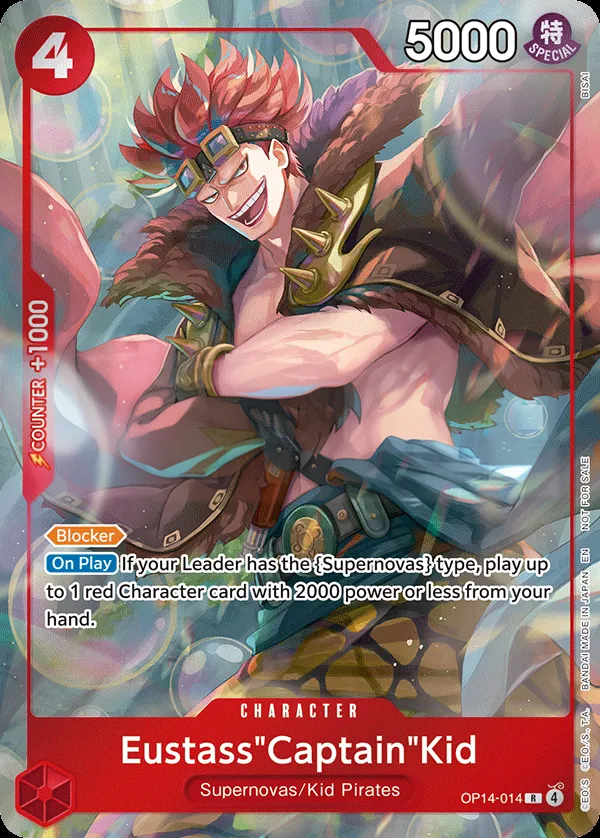 The Azure Sea's Seven 영어판 Eustass"Captain"Kid OP14-014 · 패럴렐 3 카드 앞면