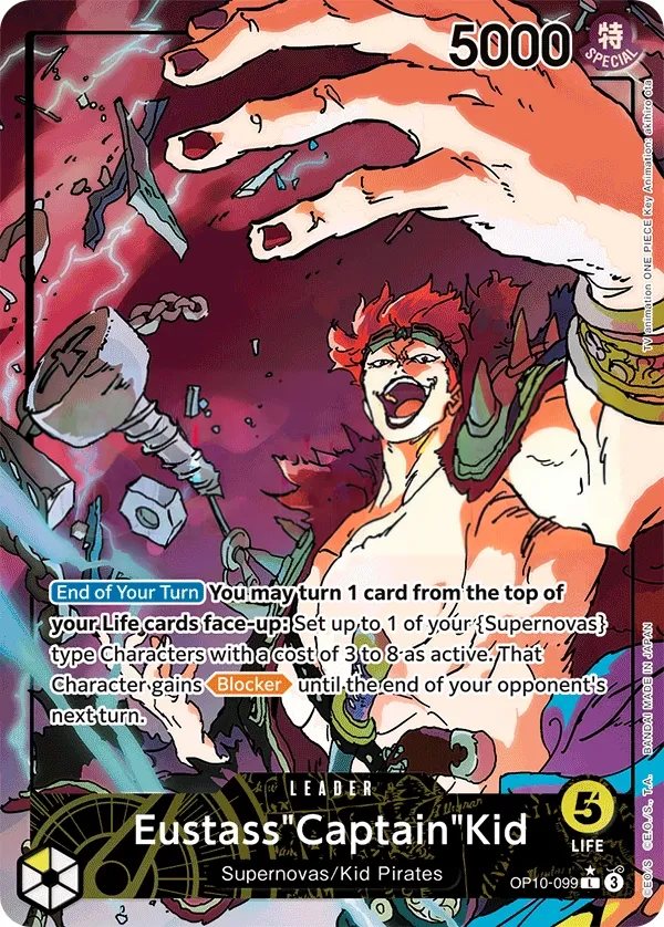 Royal Blood 영어판 Eustass"Captain"Kid OP10-099 · 패럴렐 카드 앞면