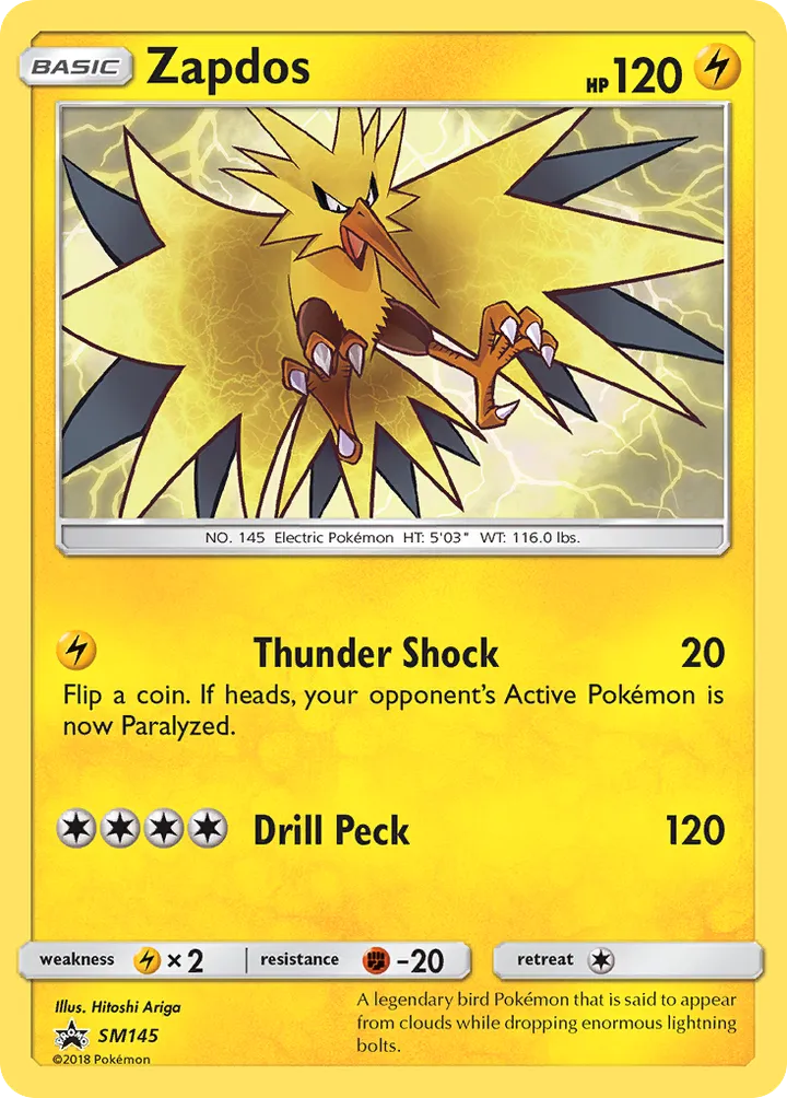SM Black Star Promos 英語版 Zapdos SM145 カード表面