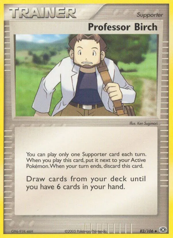 EX Emerald 영어판 Professor Birch 82 카드 앞면