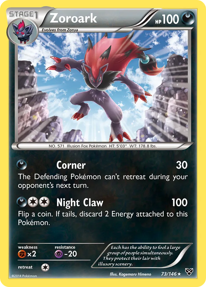 XY 英語版 Zoroark 73 カード表面
