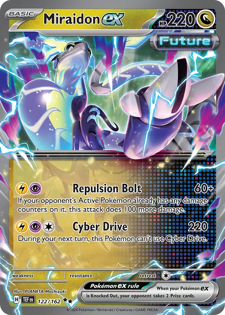 Scarlet & Violet—Temporal Forces 영어판 Miraidon ex 122 카드 앞면