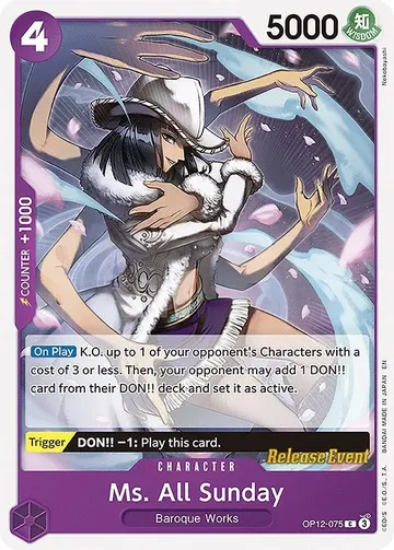 Ms. All Sunday OP12-075 · Pre-Release $26.32