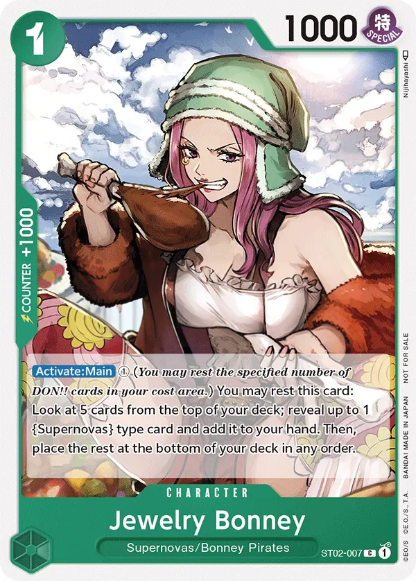 Worst Generation 영어판 Jewelry Bonney ST02-007 · 패럴렐 카드 앞면