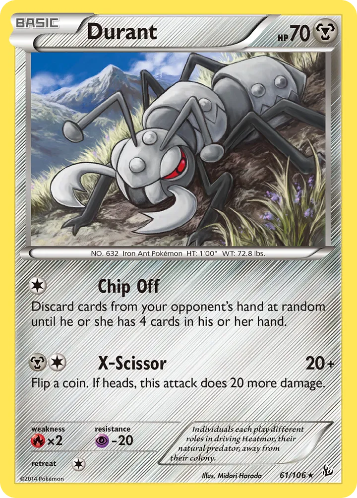 XY—Flashfire 영어판 Durant 61 카드 앞면