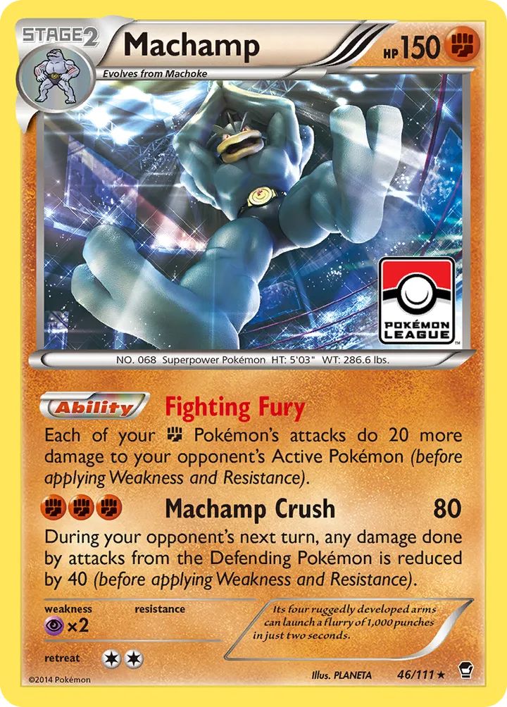 XY—Furious Fists 영어판 Machamp 46 카드 앞면