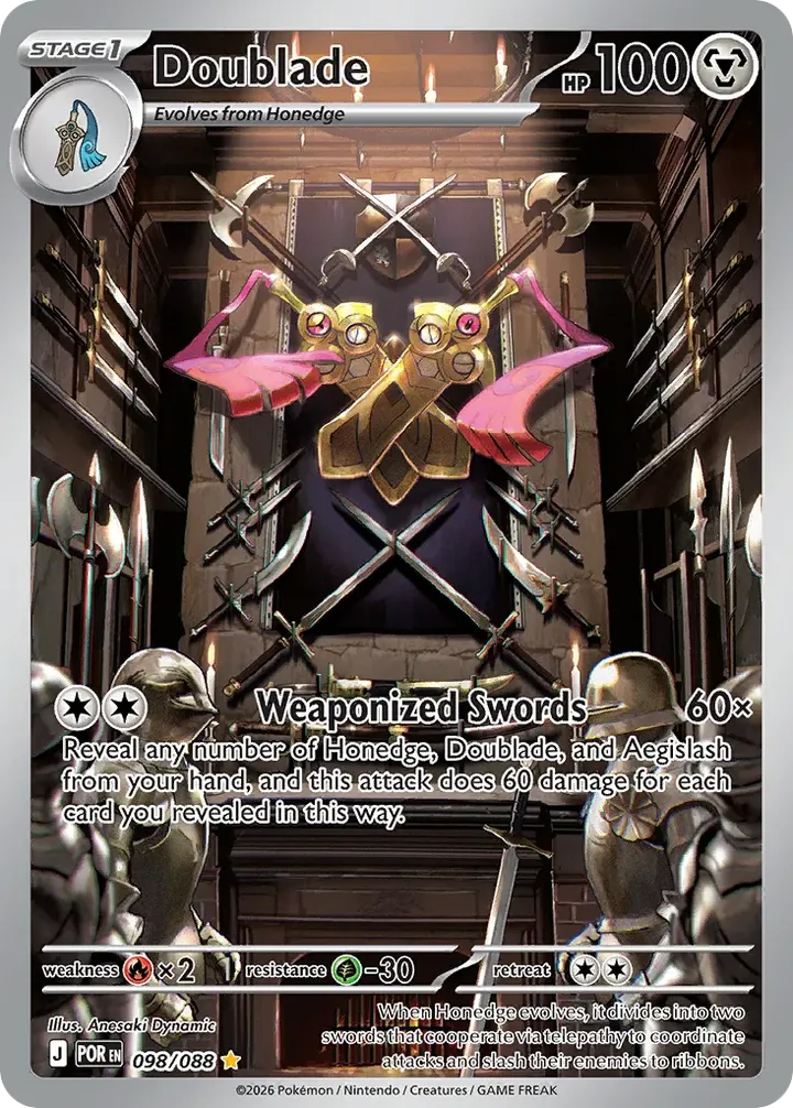 Mega Evolution—Perfect Order 英語版 Doublade 98 カード表面