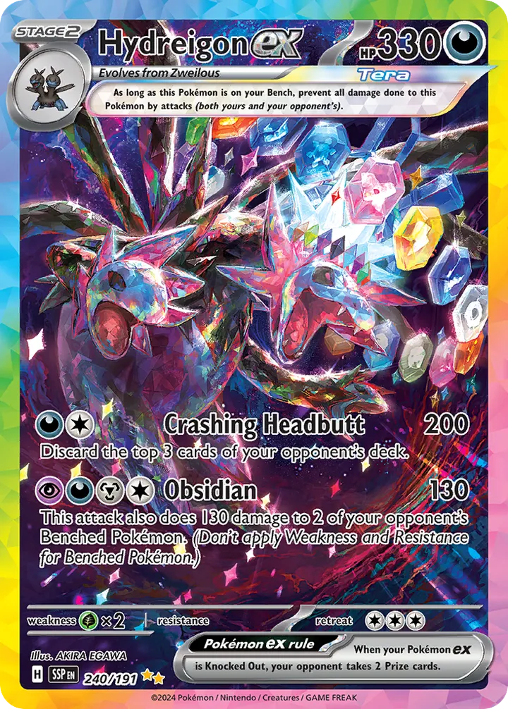 Scarlet & Violet—Surging Sparks 영어판 Hydreigon ex 240 카드 앞면
