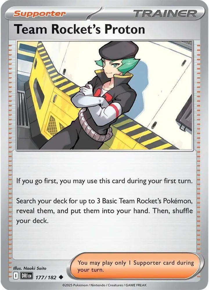 Scarlet & Violet—Destined Rivals 英語版 Team Rocket's Proton 177 カード表面