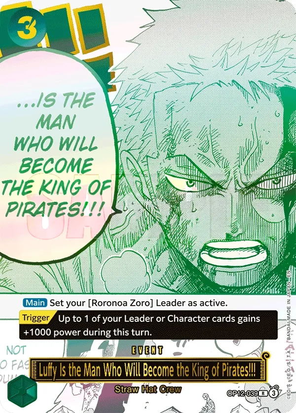 Legacy of the Master 英語版 Luffy Is the Man Who Will Become the King of Pirates!!! OP12-039 · パラレル カード表面