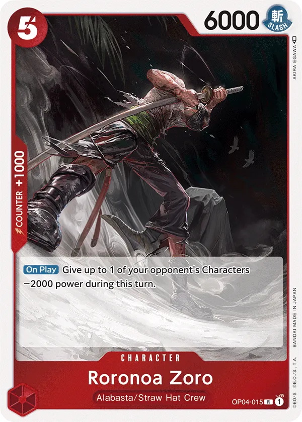 Kingdoms of Intrigue 영어판 Roronoa Zoro OP04-015 카드 앞면