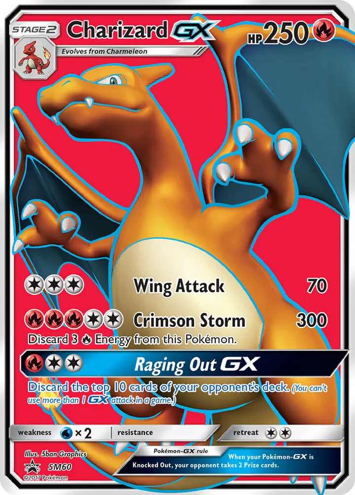 SM Black Star Promos 영어판 Charizard-GX SM60 카드 앞면