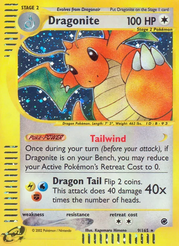 Expedition Base Set 영어판 Dragonite 9 카드 앞면