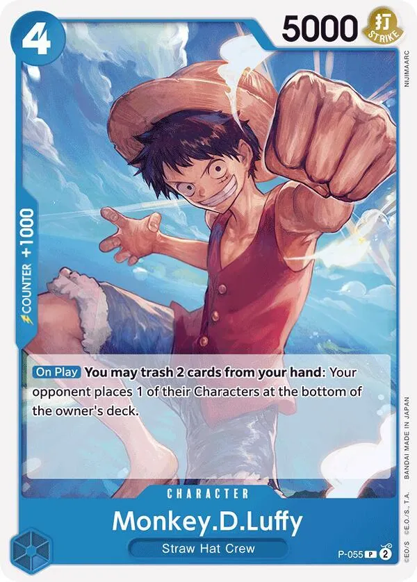 Promotion Cards 영어판 Monkey.D.Luffy P-055 · 재록 카드 앞면