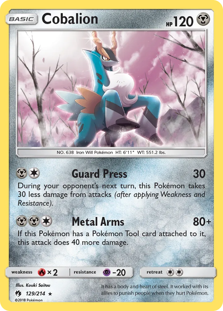 Sun & Moon—Lost Thunder 영어판 Cobalion 129 카드 앞면