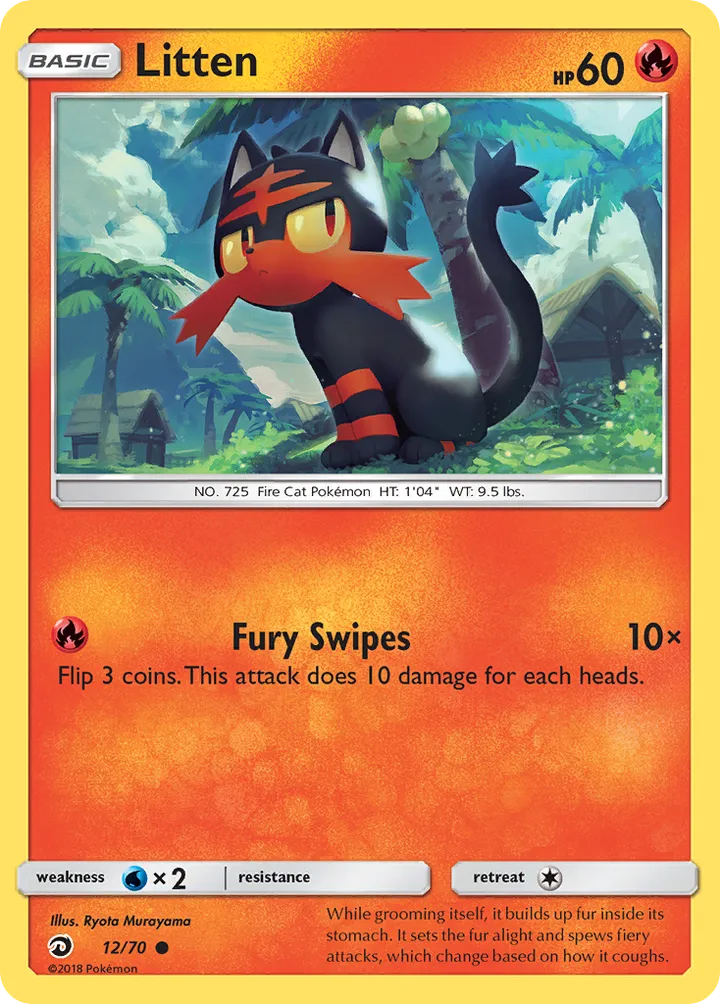 Dragon Majesty 영어판 Litten 12 카드 앞면