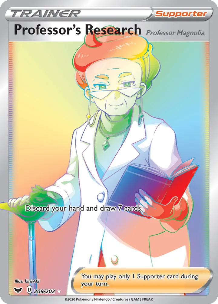 Sword & Shield 영어판 Professor's Research (Professor Magnolia) 209 카드 앞면