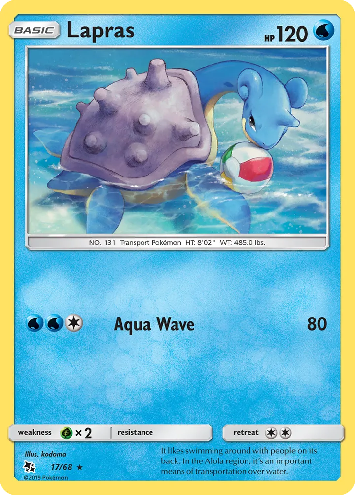 Hidden Fates 영어판 Lapras 17 카드 앞면