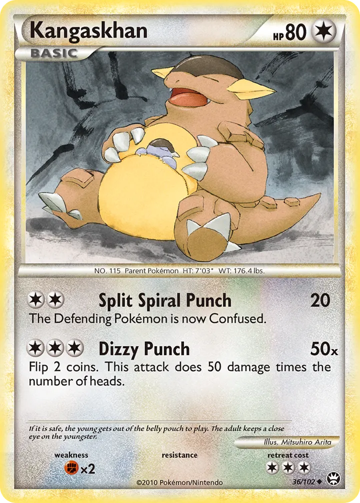 HS—Triumphant 영어판 Kangaskhan 36 카드 앞면
