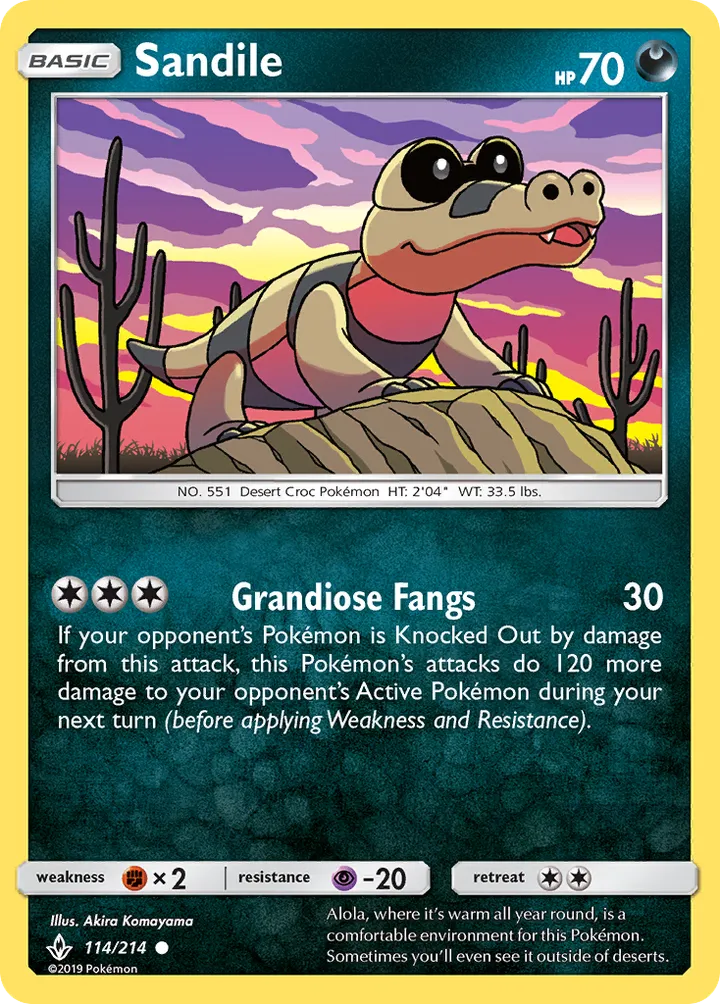 Sun & Moon—Unbroken Bonds 영어판 Sandile 114 카드 앞면