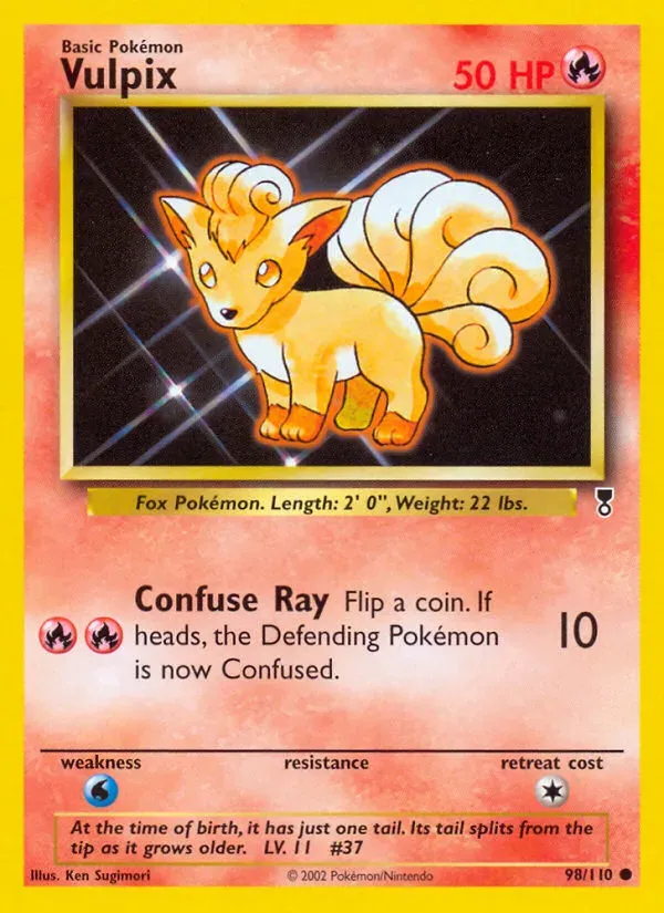 Legendary Collection 영어판 Vulpix 98 카드 앞면
