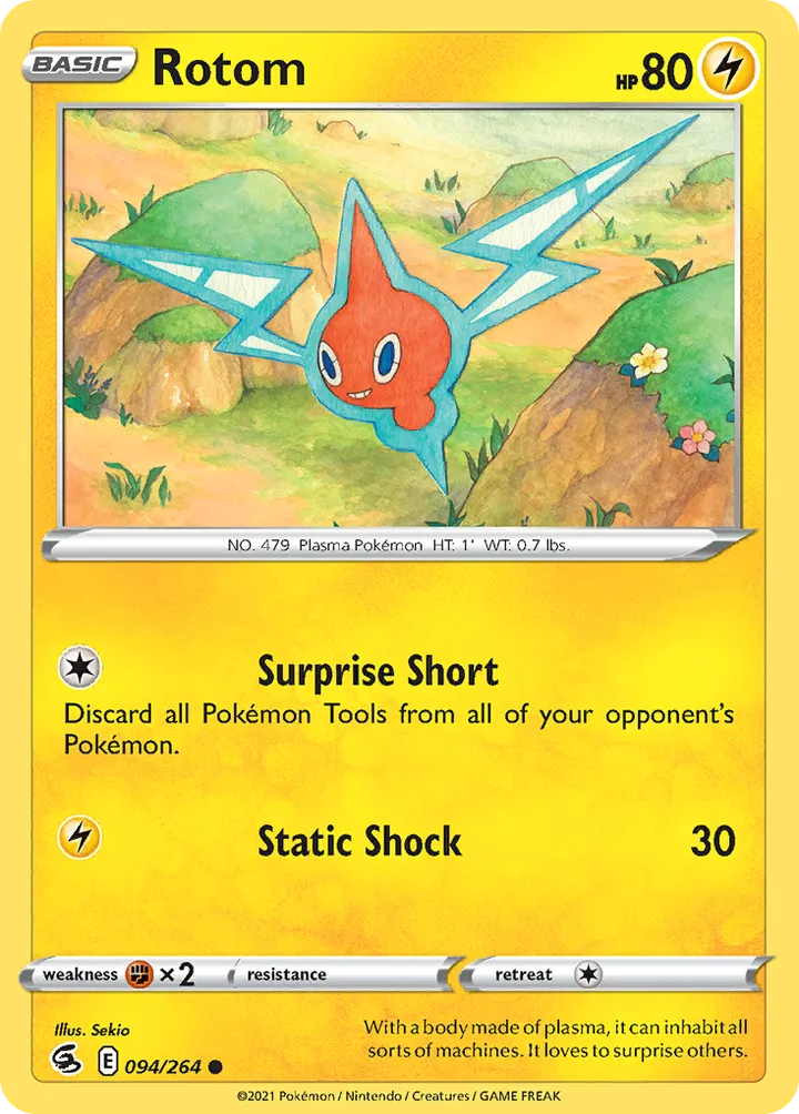 Sword & Shield—Fusion Strike 영어판 Rotom 94 카드 앞면