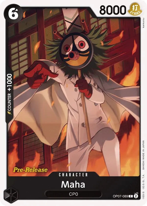 500 Years in the Future 英語版 Maha OP07-089 · プレリリース カード表面